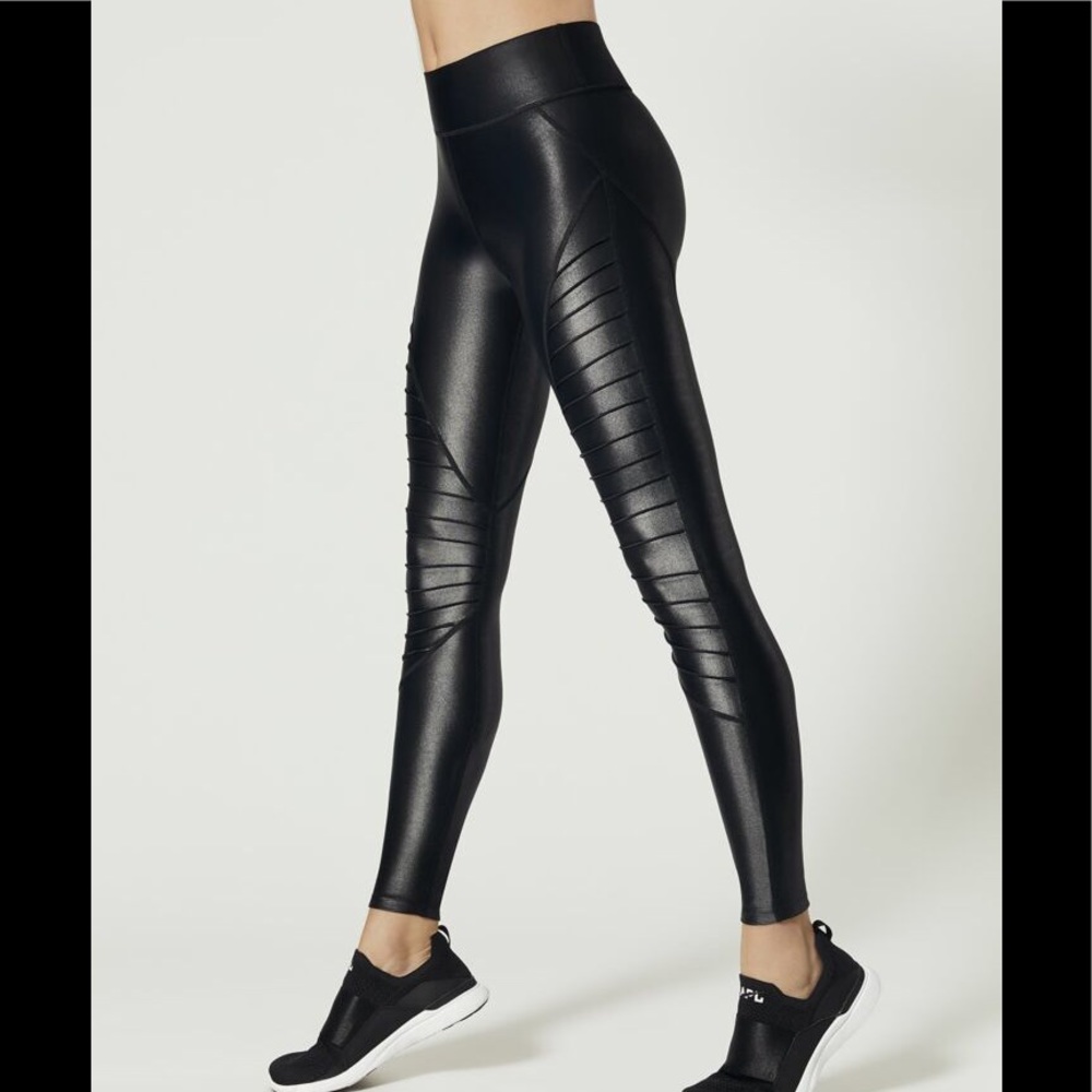 NWOT GLOSSY MOTO LEGGINGS
